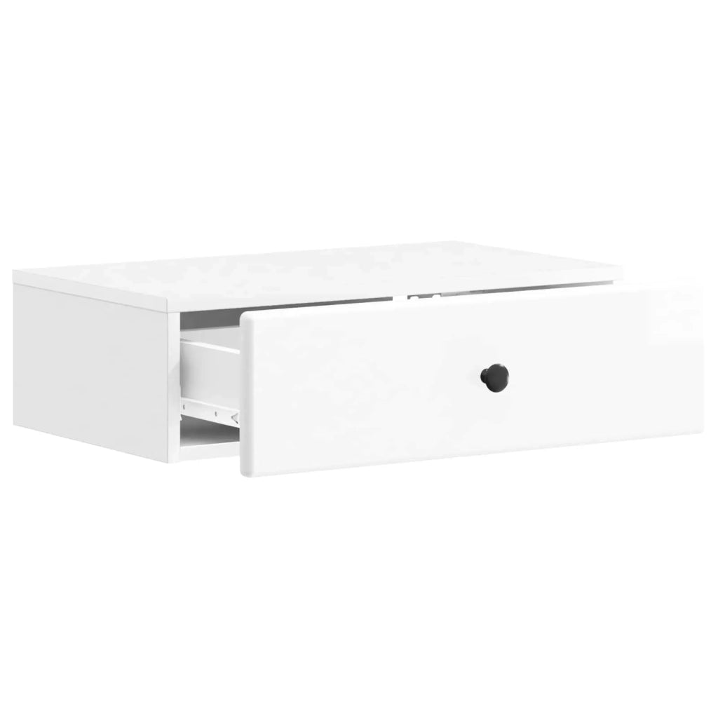 Tavolino da Parete Laterale Bianco Lucido 59 x 34,5 x 17 cm 899169