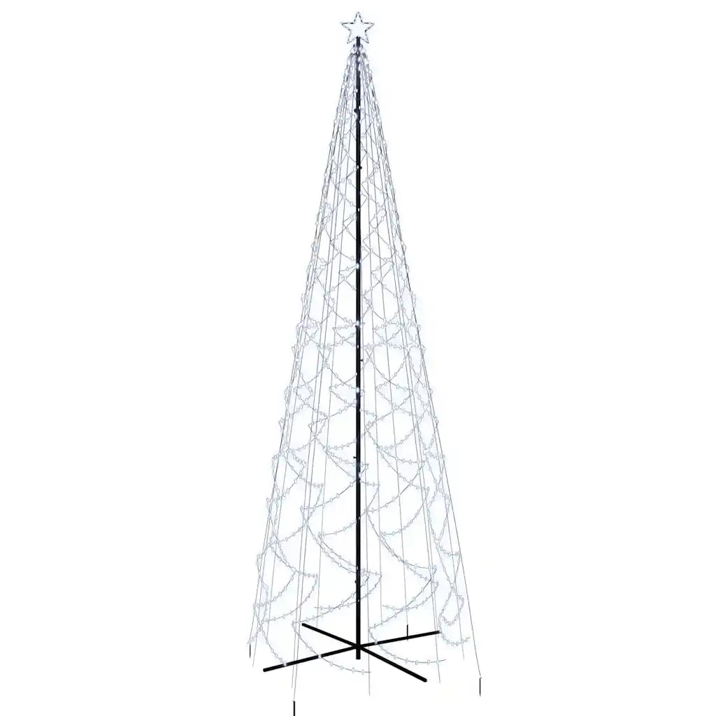 Albero di Natale a Cono Bianco Freddo 1400 LED 160x500 cmcod mxl 71491