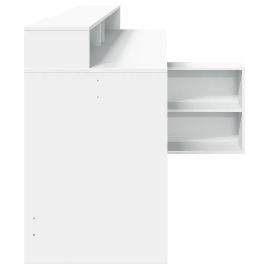 Scrivania con Luci LED Bianca 200x104x91 cm in Truciolato 3309465