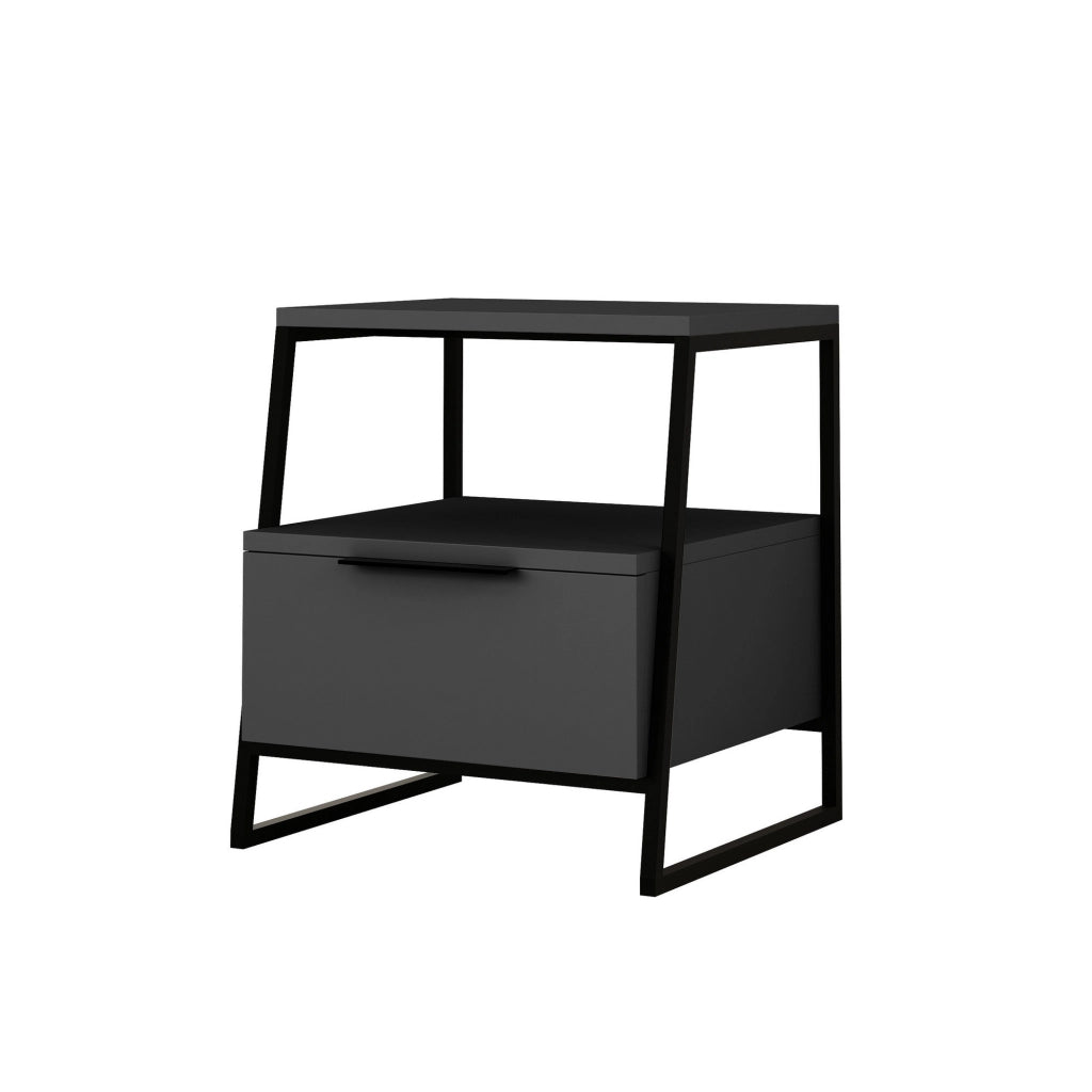 Comodino in legno "Pal" - 45 x 40 x 50 cm - Grigio antracite