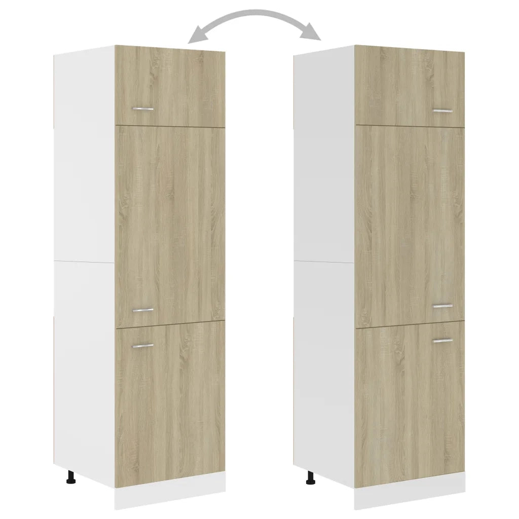 Mobile per Frigo Rovere Sonoma 60x57x207 cm Legno Multistrato 802541