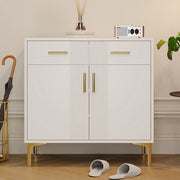 Com?? moderno 2 porte 2 cassetti - Xylo - 80x35x79,5 cm - Maniglie e piedi in metallo per soggiorno corridoio sala da pranzo