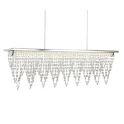 Lampadario Contemporaneo Drape Acciaio Cromo Vetro Trasparente Led 21W 4000K