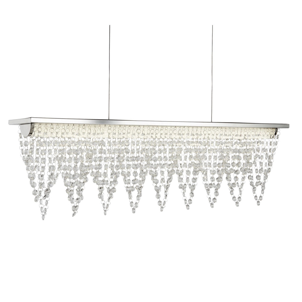 Lampadario Contemporaneo Drape Acciaio Cromo Vetro Trasparente Led 21W 4000K