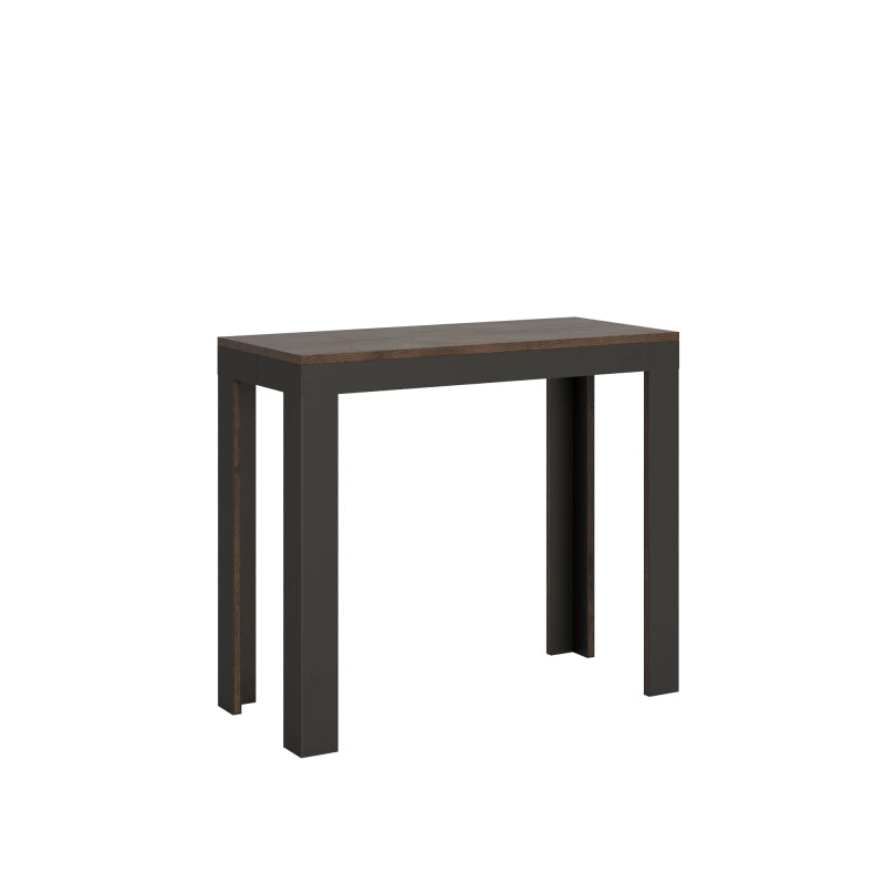 Consolle allungabile 90x40/300 cm Linea Evolution telaio Antracite - Noce