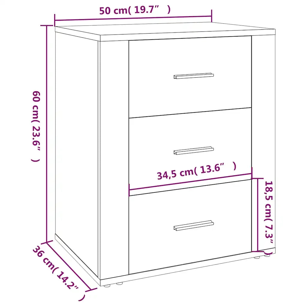 Comodino Bianco 50x36x60 cm in Legno Ingegnerizzato cod mxl 30862