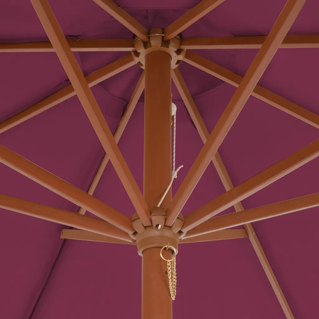 Ombrellone da Esterni-Ombrello da giardino con Palo in Legno 300 cm Rosso Bord¨°