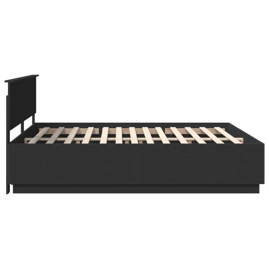 Struttura del letto Nero 200 x 200 cm Legno multistrato 3408041