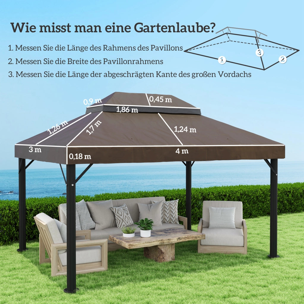 Tenda da giardino ¨C Zephmum ¨C Grigio 300x400 cm