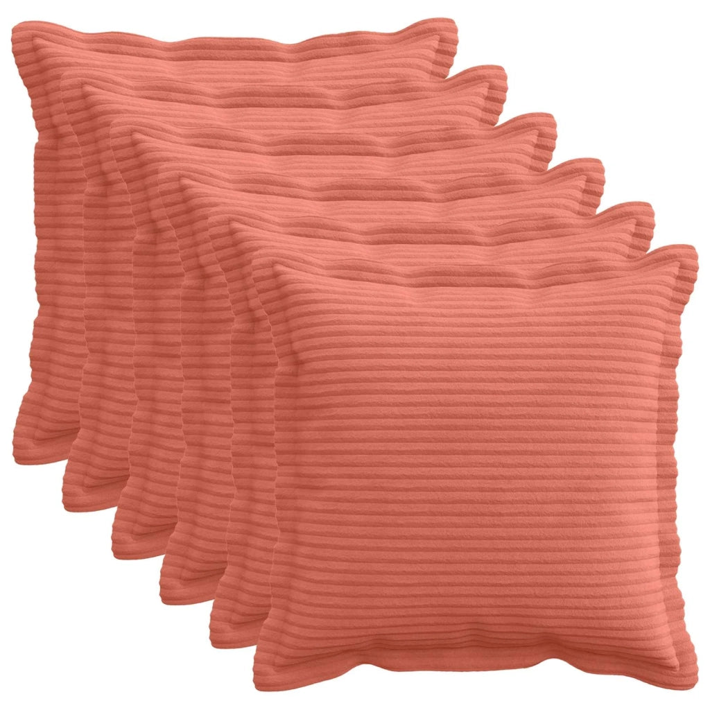 Federa 6 pz HOUTEN Rosso Arancio 50 x 50 cm corduroy 919097