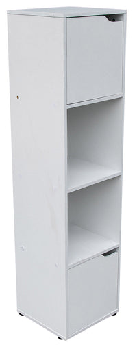 Libreria 2 Ripiani 2 Ante 30x29x120 cm in Legno Bianco