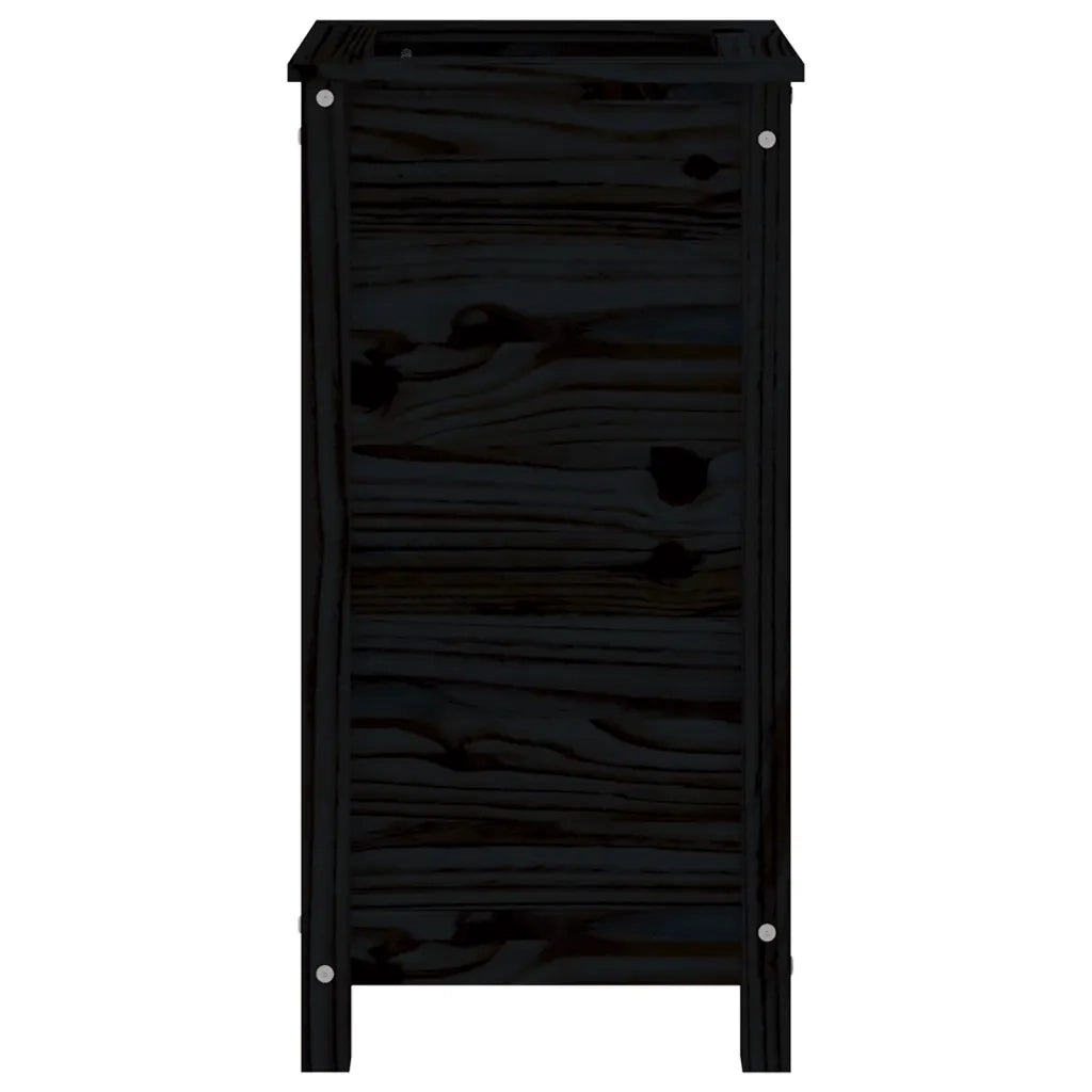 Fioriera da Giardino Nera 40x40x78 cm Legno Massello di Pino 825279