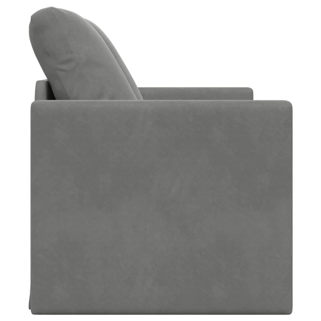 Divano letto | Sof¨¤ letto | Letto singolo da Terra 2 in 1 Grigio Scuro 122x204x55 cm Velluto