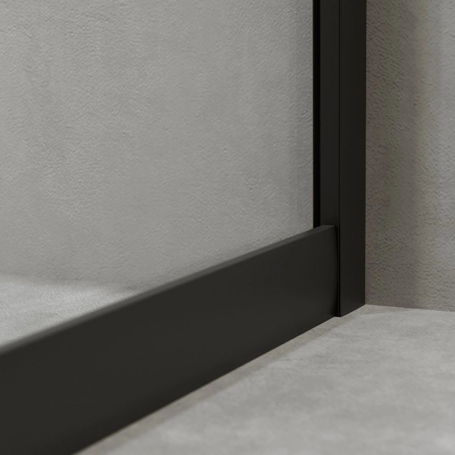 Box Doccia 80x90 Cm h190 Scorrevole Profili Nero Opaco Vetro 6 m