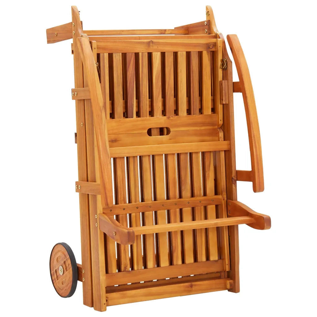 Lettino Prendisole 2pz con Tavolo e Cuscini Massello d'Acacia 3077350