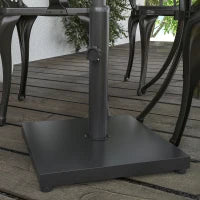 Base per Ombrellone 13kg in Cemento con Finitura Lucida, 40x40x43cm, Nero