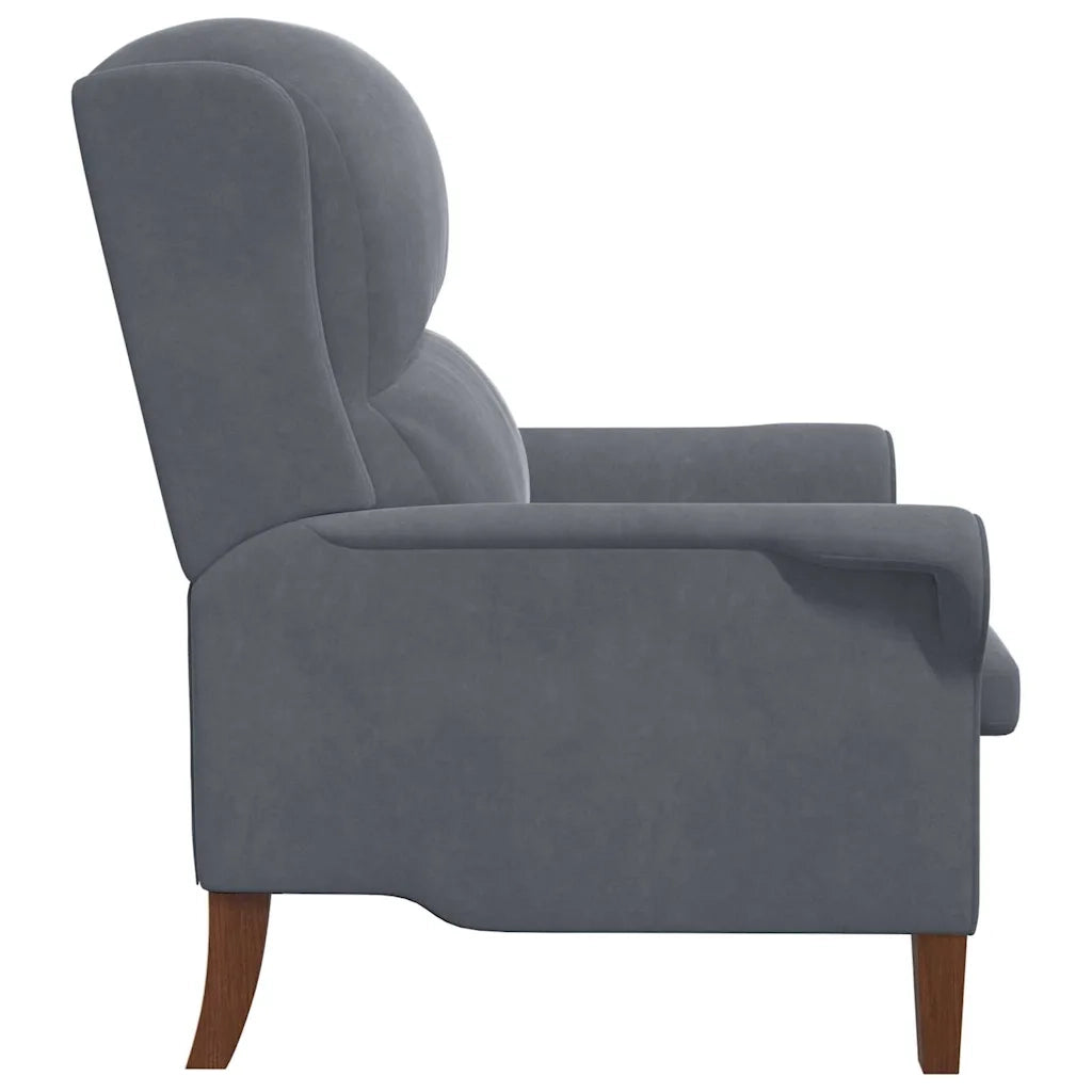 Poltrona-Divano Sedia-Poltroncina Grigio scuro Velluto 832551