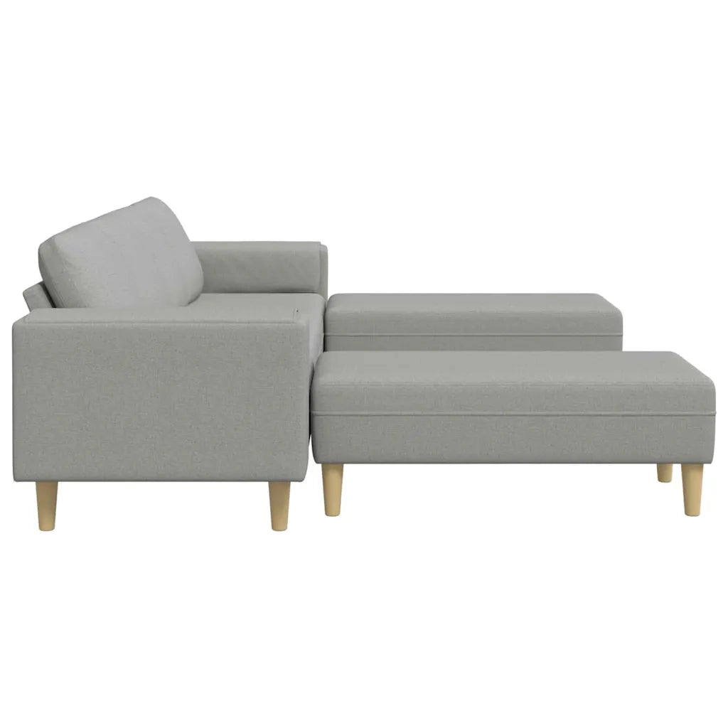 Set di divani 3 pcs Grigio nuvola Tessuto