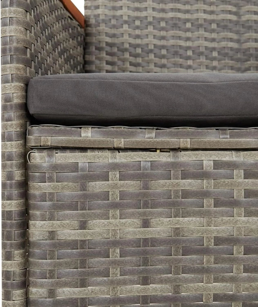 Set da pranzo da giardino 7 pezzi e cuscini in rattan sintetico grigio, set tavolo e sedie da giardino, tavolo da terrazza e sedie, set da giardino, mobili da giardino per esterni 3157539