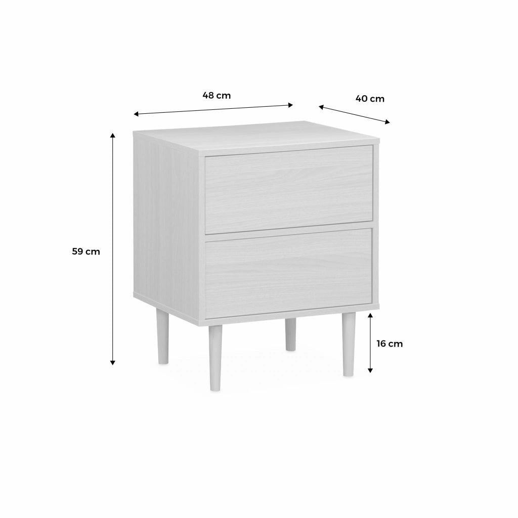 Comodino effetto legno naturale, marrone naturale