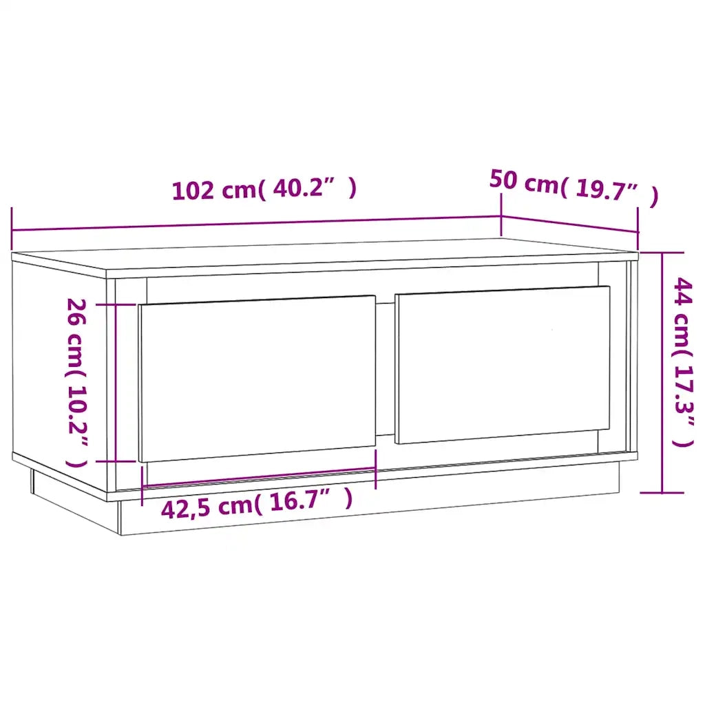 Tavolino da Salotto Rovere Sonoma 102x50x44cm Legno Multistrato 819879