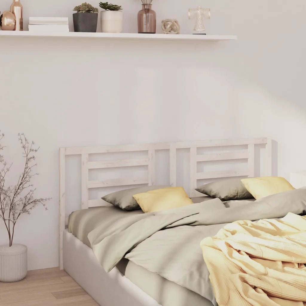 Testiera per Letto Bianca 166x4x100cm in Legno Massello di Pino 818831