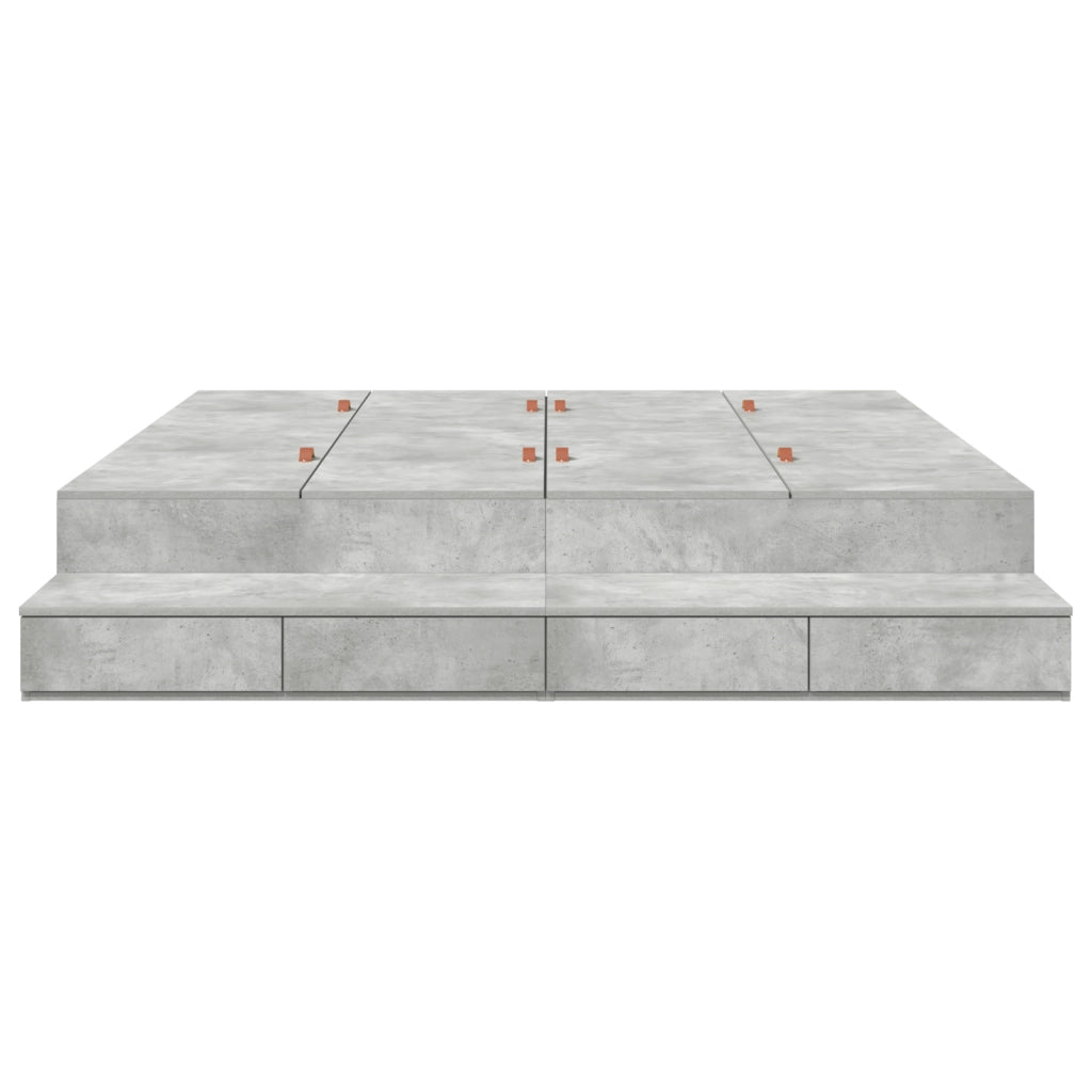 Struttura Letto Grigio Calcestruzzo 180x200 cm