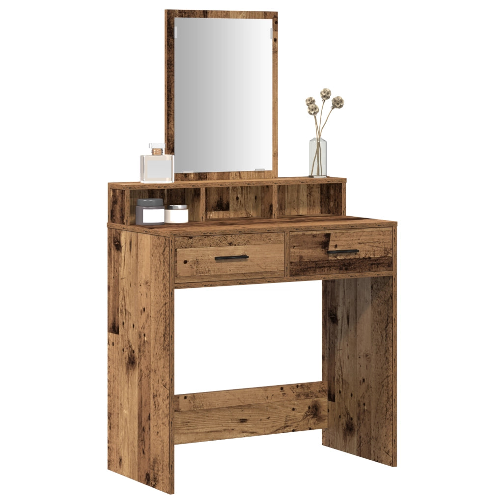 Tavolo da Trucco con Cassetti in Legno Antico 79x41x140 cm