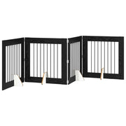 Cancello per cani con supporti 4 pz Rovere Nero 80 x 80 cm CFW6983509