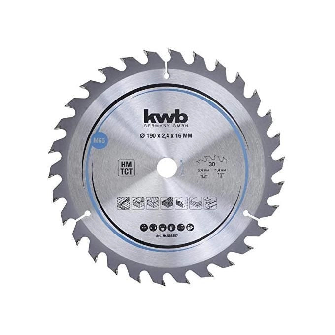 Kwb Lama Per Sega Circolare Truciolare In Legno E Legno Duro 190X16Mm 30 Denti