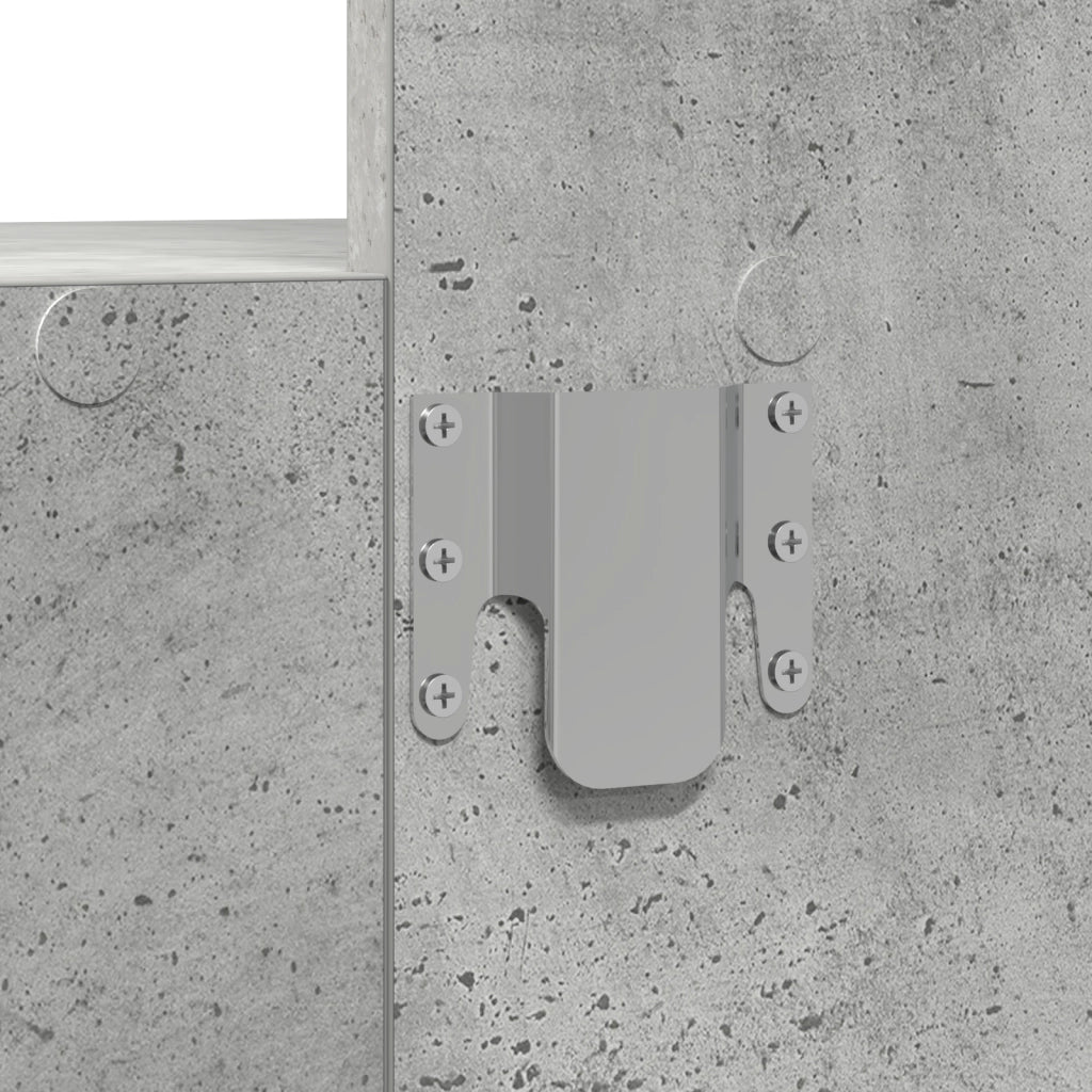 Tavolo da Toeletta a Muro Grigio Cemento 60x40x70 cm