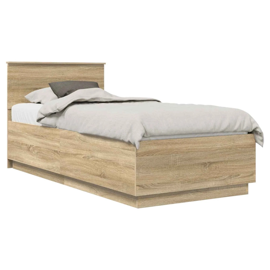 Struttura del letto Rovere Sonoma 90 x 190 cm Legno multistrato