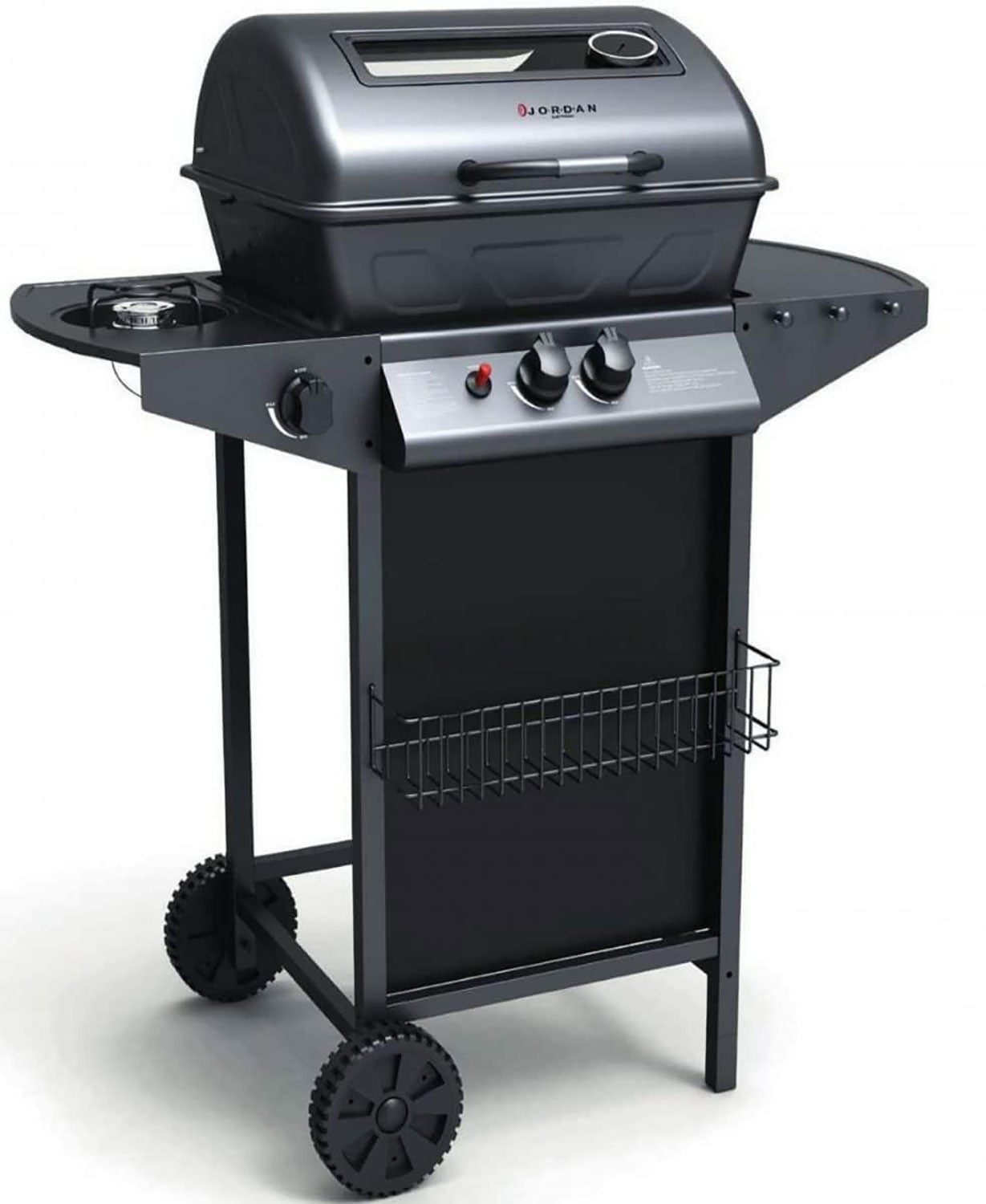 Barbecue a Gas 2,9 kw Alabama Superficie di Cottura in Pietra Lavica Nero
