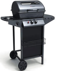 Barbecue a Gas 2,9 kw Alabama Superficie di Cottura in Pietra Lavica Nero