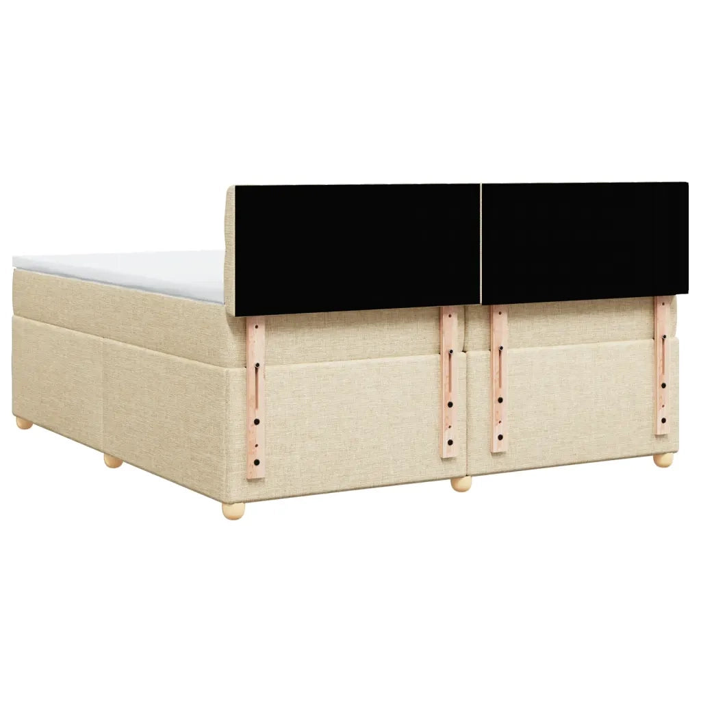 Giroletto a Molle con Materasso Crema 200x200 cm in Tessuto