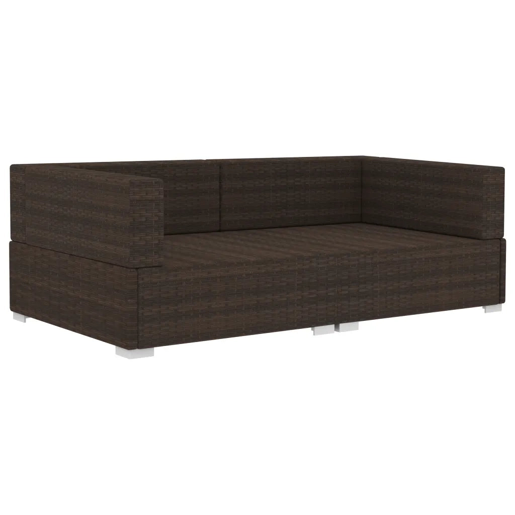 Poltrone Modulari ad Angolo con Cuscini 2 pz Polyrattan Marrone CFW8242782