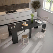 Consolle allungabile, 222x90x77cm, Per 10 persone, Tavolo da pranzo, Nero RF2644