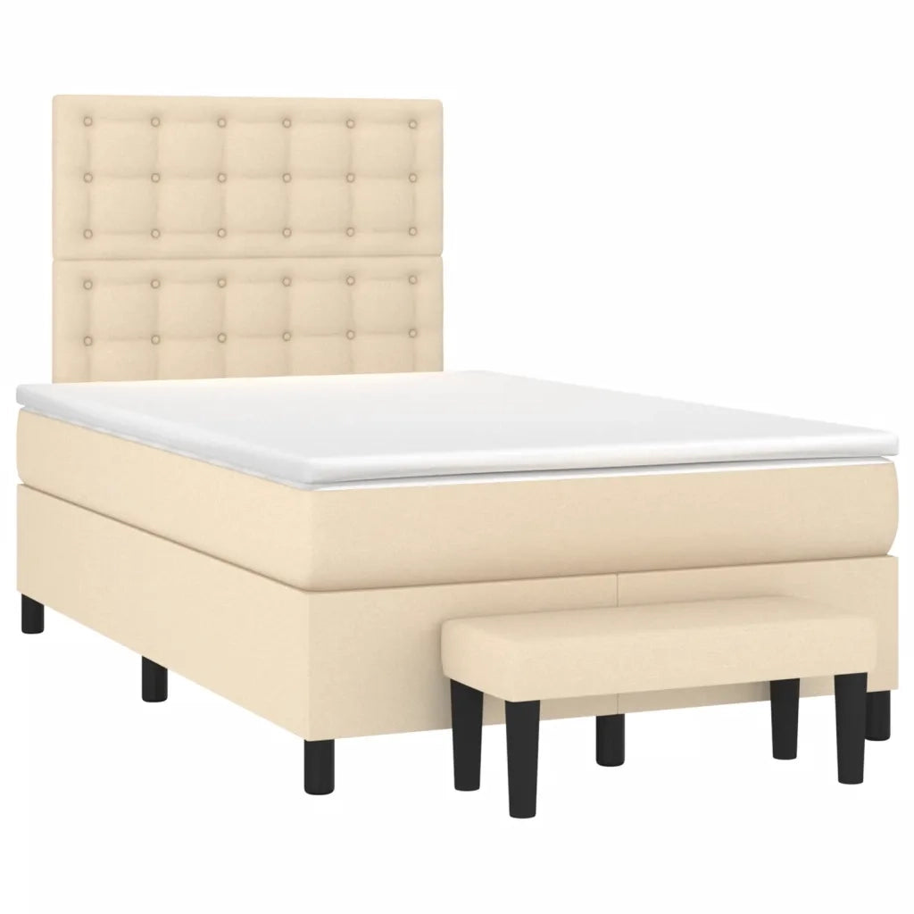Giroletto a Molle con Materasso Crema 120x190 cm in Tessuto 3270388