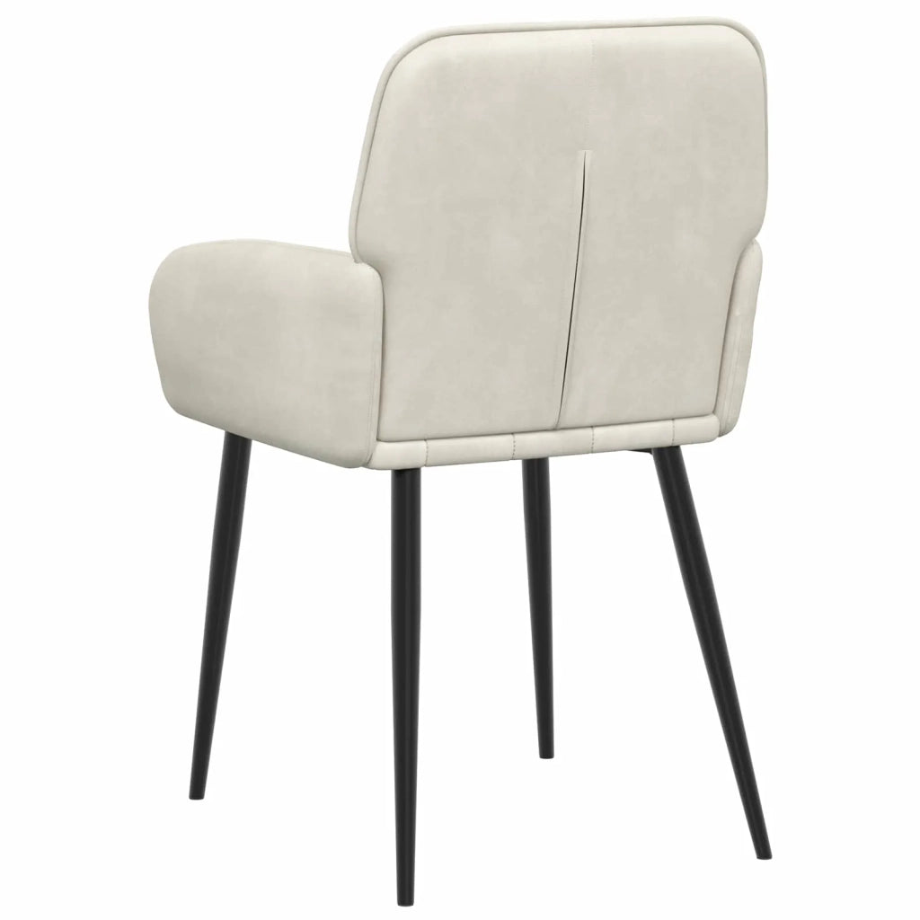 Sedie da pranzo 4 pcs Velluto (V) Crema 56,5 x 50 x 86 cm 3428171