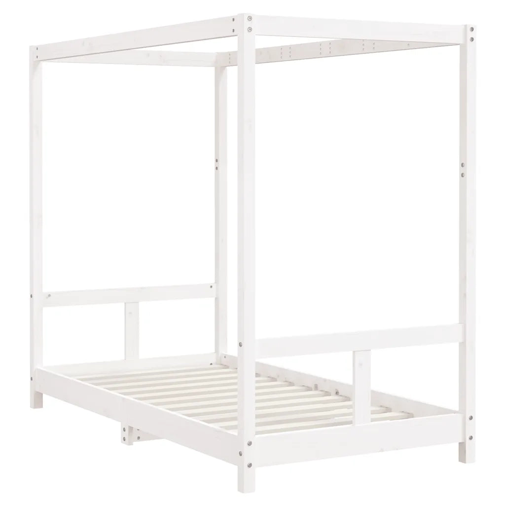 Giroletto per Bambini | Letto Infantile | Lettino Bianco 80x160cm in Legno Massello di Pino