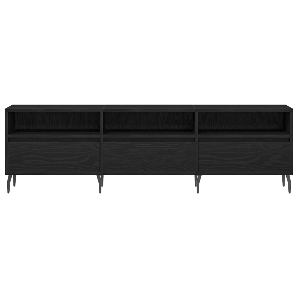 Mobile TV  Nero Rovere 150x30x44,5 cm Legno ingegnerizzato