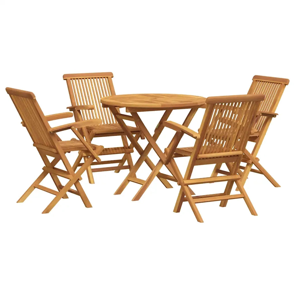Set da Pranzo da Giardino 5 pz in Legno Massello di Teak