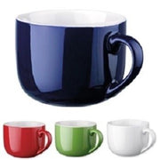 Trade Shop - Set 12 Pezzi Tazza Tazzone Porcellana Colorate Latte Colazione 450ml -