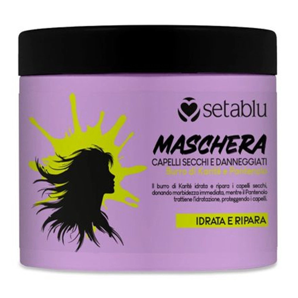 Trade Shop - Maschera Per Capelli Secchi E Danneggiati 500ml Con Burro Di Karité Pantenolo Idrata Ripara -