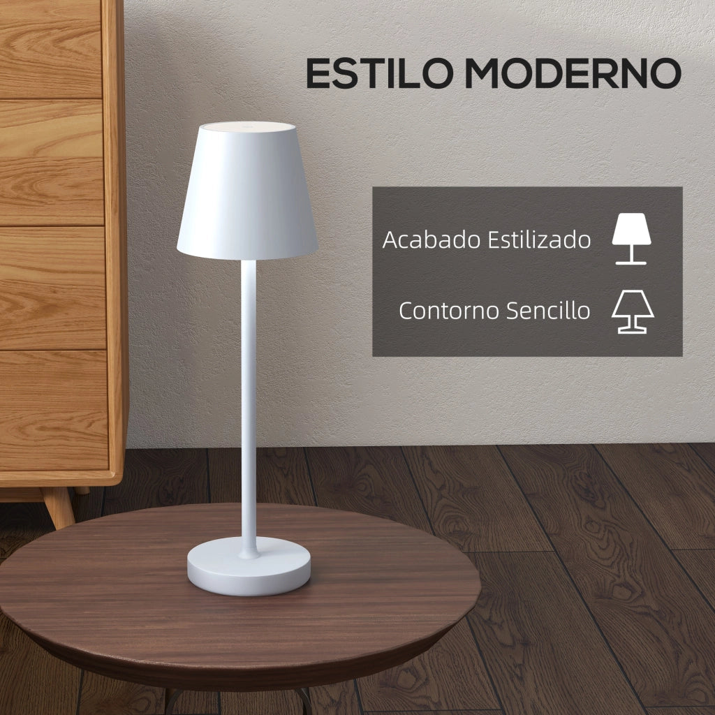 Lampada da Tavolo LED Ricaricabile ¨C zephmum ¨C Grigio 3 Colori ?11,2x36,5 cm