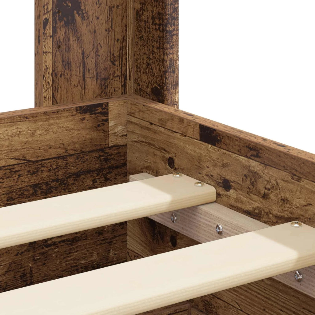 Struttura del letto con stoccaggio e testata Legno antico 3414139
