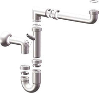 SIFONE PP SALVASPAZIO 1 VASCA + 1 ATTACCO - BIANCO MM 40 11/2- 5 pezzi