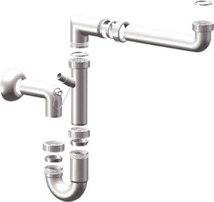 SIFONE PP SALVASPAZIO 1 VASCA + 1 ATTACCO - BIANCO MM 40 11/2- 5 pezzi