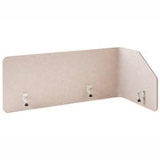 Parete divisoria angolare per scrivania Pannello in PET beige Morsetti di fissaggio in acciaio 120 x 60 x 50 cm Parete divisoria acustica Modulare Home Office