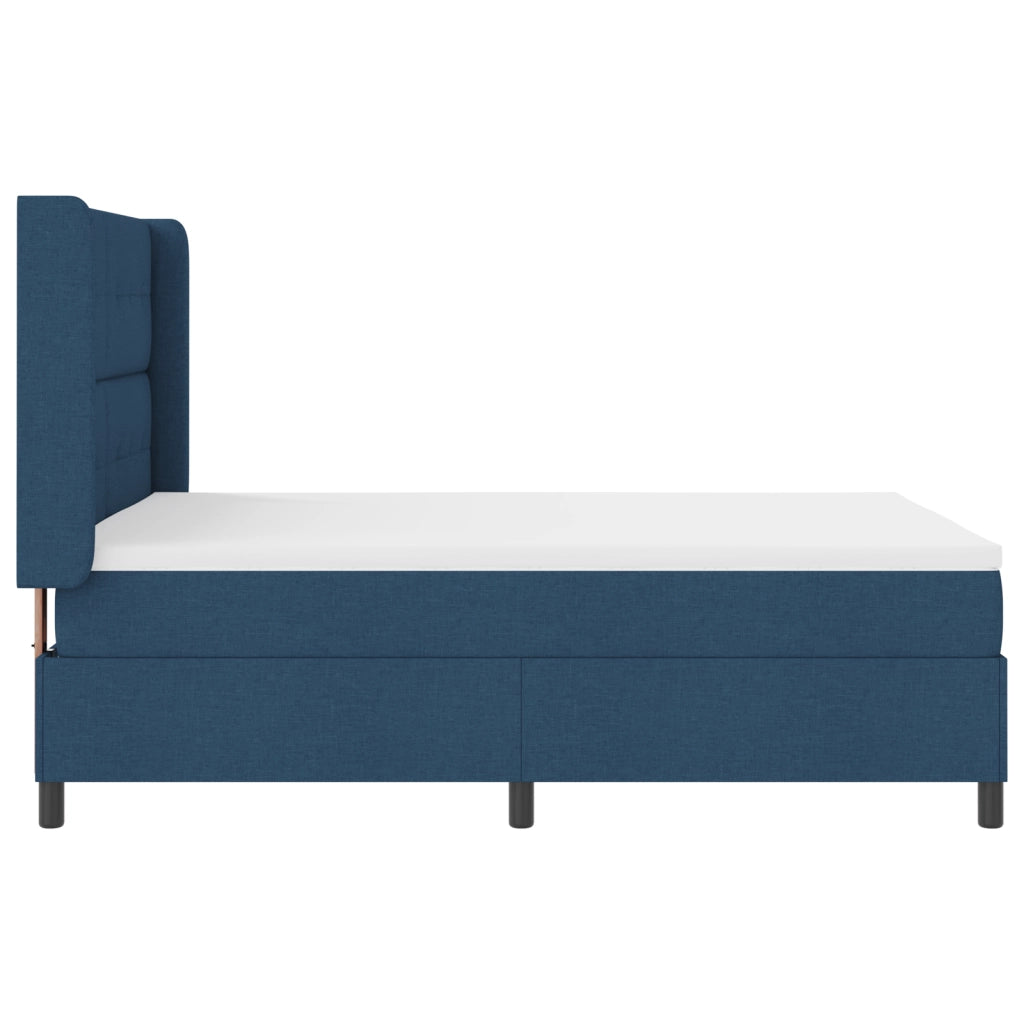 Letto Box Spring con Materasso & LED Blu 140x200 cm Tessuto